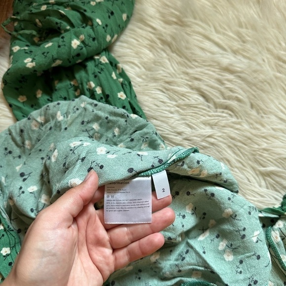 REFORMATION Crimini Dress In Pico Green Floral - Picture 7 of 7